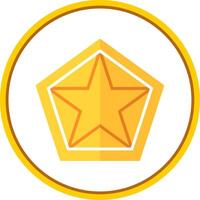 Star Pentagon Flat Circle Icon vector