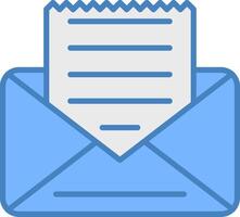 Envelope Line Filled Blue Icon vector
