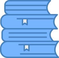 Books Line Filled Blue Icon vector