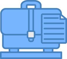 Briefcase Line Filled Blue Icon vector