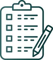 Writing Line Gradient Icon vector