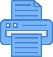 Printer Line Filled Blue Icon vector