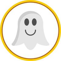Ghost Flat Circle Icon vector