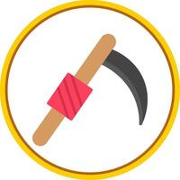 Scythe Flat Circle Icon vector