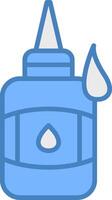 Glue Line Filled Blue Icon vector