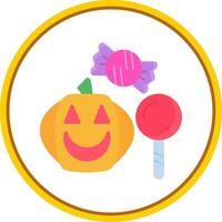 Trick or Treat Flat Circle Icon vector