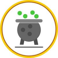 Cauldron Flat Circle Icon vector
