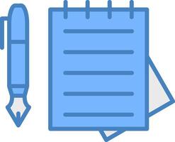 Documents Line Filled Blue Icon vector