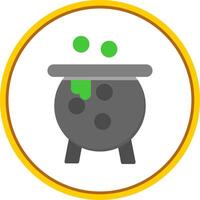Cauldron Flat Circle Icon vector