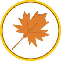 Dry Leaves Flat Circle Icon vector