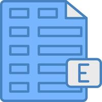 Excel Line Filled Blue Icon vector