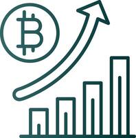 Increase Sales Line Gradient Icon vector