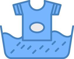 Wash Line Filled Blue Icon vector