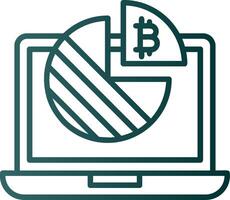 Bitcoin Graph Line Gradient Icon vector