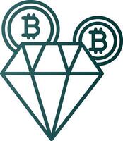 Bitcoin Diamond Line Gradient Icon vector