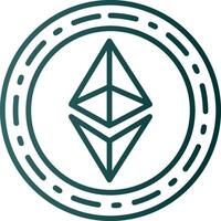 ethereum moneda línea degradado icono vector