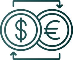 Currency Exchnage Line Gradient Icon vector