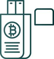 bitcoin conducir línea degradado icono vector