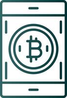 Bitcoin Pay Line Gradient Icon vector