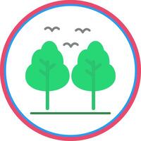 Forest Flat Circle Icon vector