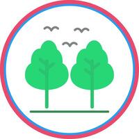 bosque plano circulo icono vector