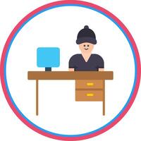 Office Flat Circle Icon vector