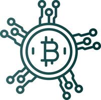 Bitcoin Network Line Gradient Icon vector