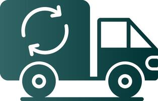 Garbage Truck Glyph Gradient Icon vector