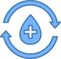 Water Cycle Line Filled Blue Icon vector