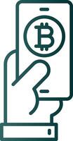 Pay Bitcoin Line Gradient Icon vector