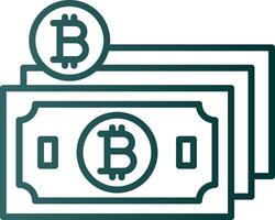 Bitcoin Cash Line Gradient Icon vector