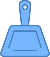 Dustpan Line Filled Blue Icon vector