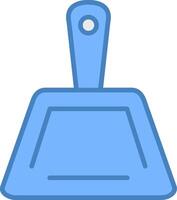 Dustpan Line Filled Blue Icon vector