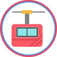 Cable Car Cabin Flat Circle Icon vector