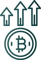 Bitcoin Up Line Gradient Icon vector
