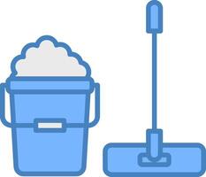 Mop Line Filled Blue Icon vector