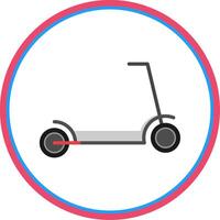 patada scooter plano circulo icono vector