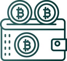 Bitcoin Wallet Line Gradient Icon vector