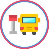 Bus Station Flat Circle Icon vector