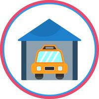 Garage Flat Circle Icon vector