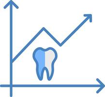 Stats Line Filled Blue Icon vector