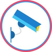 Cctv Camera Flat Circle Icon vector