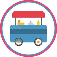 Food Cart Flat Circle Icon vector