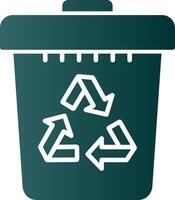 Recycle Bin Glyph Gradient Icon vector