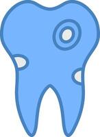 Caries Line Filled Blue Icon vector