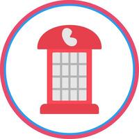 Phone Booth Flat Circle Icon vector