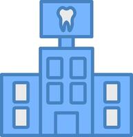 dental cuidado línea lleno azul icono vector