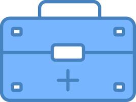 First Aid Kit Line Filled Blue Icon vector