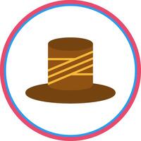 Top Hat Flat Circle Icon vector