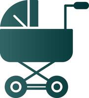 Baby Stroller Glyph Gradient Icon vector